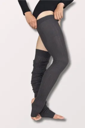 48 Inch Extra Long Stirrup Leg Warmers - Charcoal