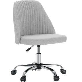 Armless Home Office Desk Chair with Wheels, Adjustable Swivel Task Chair for Small Spaces