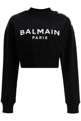 BALMAIN cropped sweatshirt with buttons