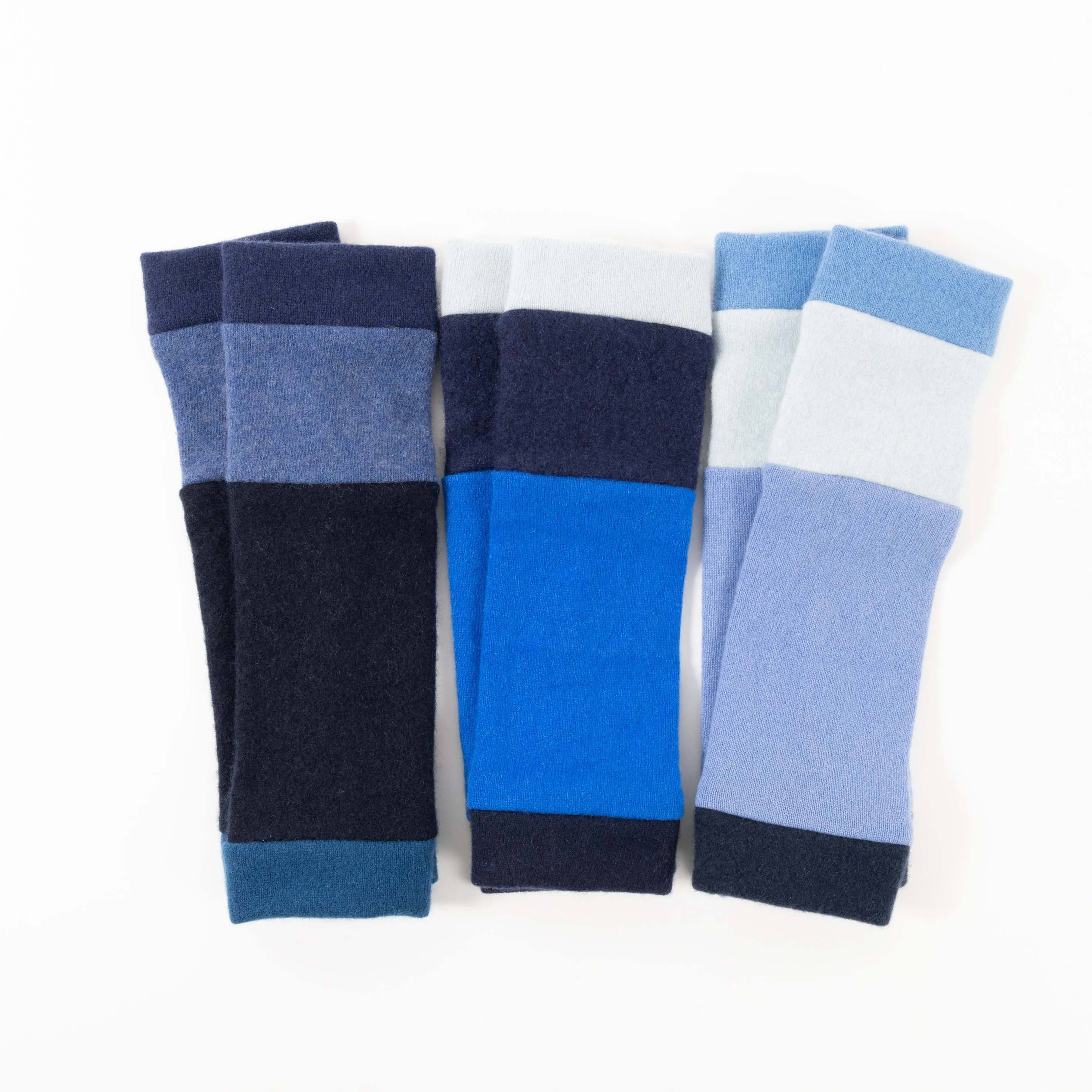 Blue Mix Cashmere Ankle Warmers