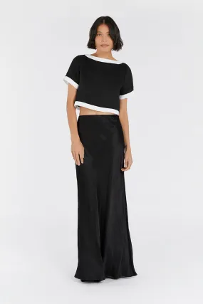 CARTER BLACK LINEN CROP TOP