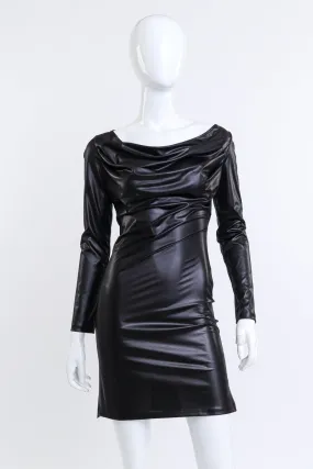 Draped Metallic Jersey Dress