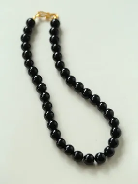 Harmonious Gemstone Necklaces Black Onyx Stones 10mm