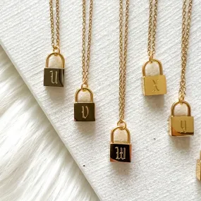 Initial Padlock Necklace