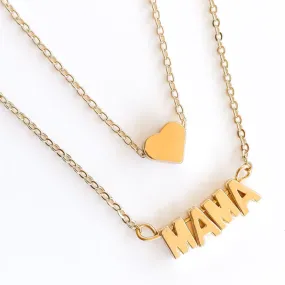 MAMA BLOCK LETTER NECKLACE GOLD