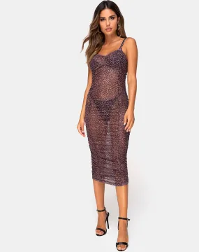 Mauna Maxi Dress in Rar Leopard Mesh