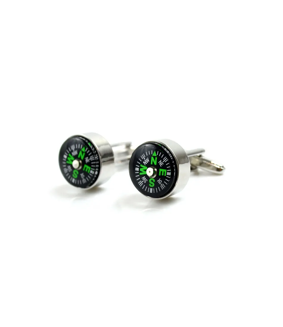 Silver Compass Cufflinks