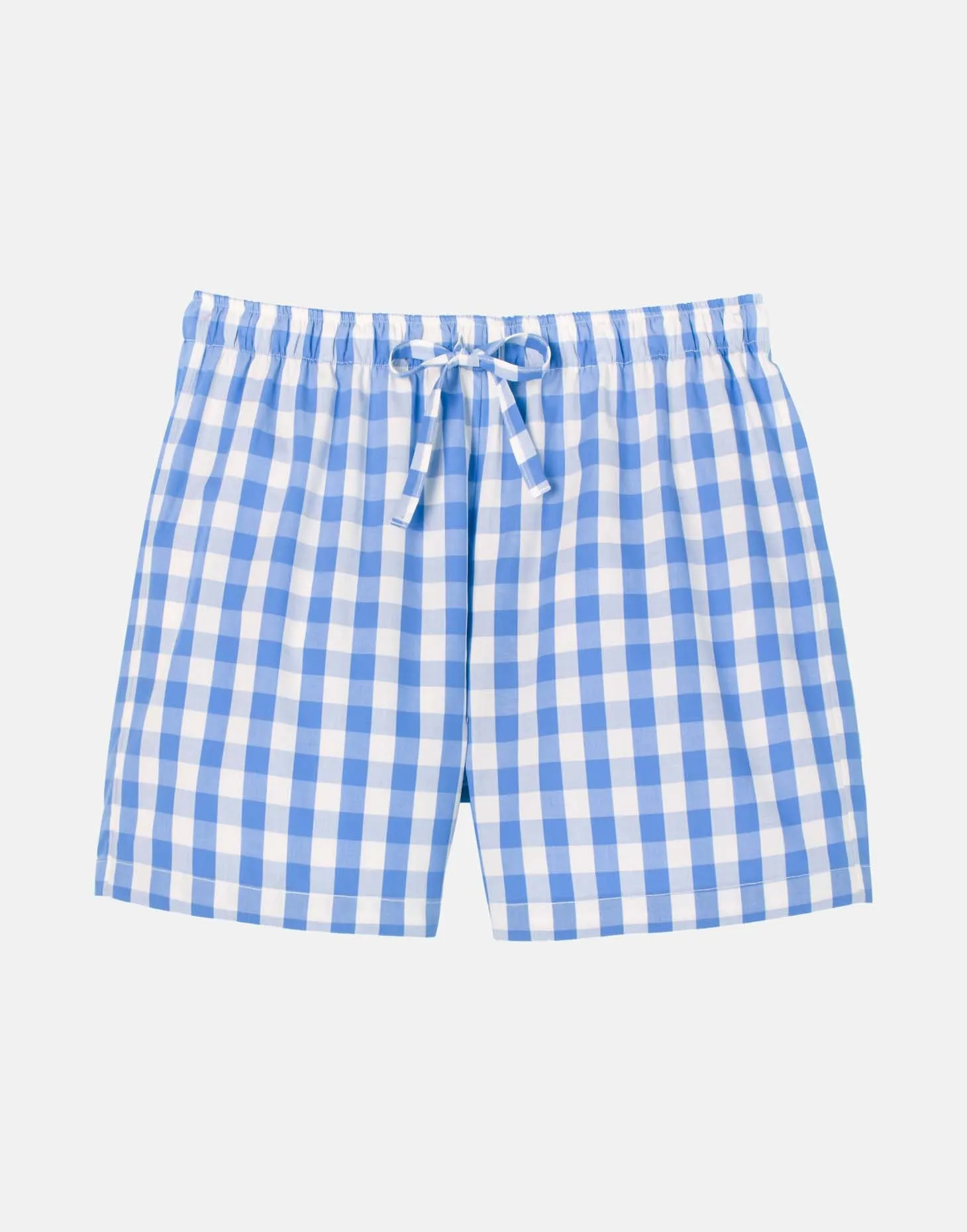 Women's Crisp Cotton Sleep Shorts – Schoolhouse Blue Gingham