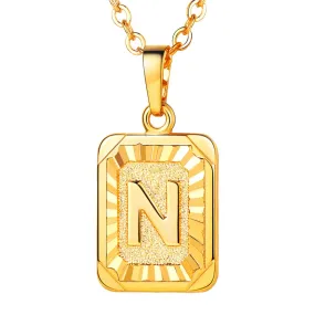 Yellow Chimes Latest Design Gold Plated Alphabet 'N' Statement Pendant Necklace for Men and Women